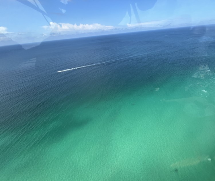 Heli-Sightseeing - Blick auf den Golf von Mexiko Foto Ulrike Wirtz